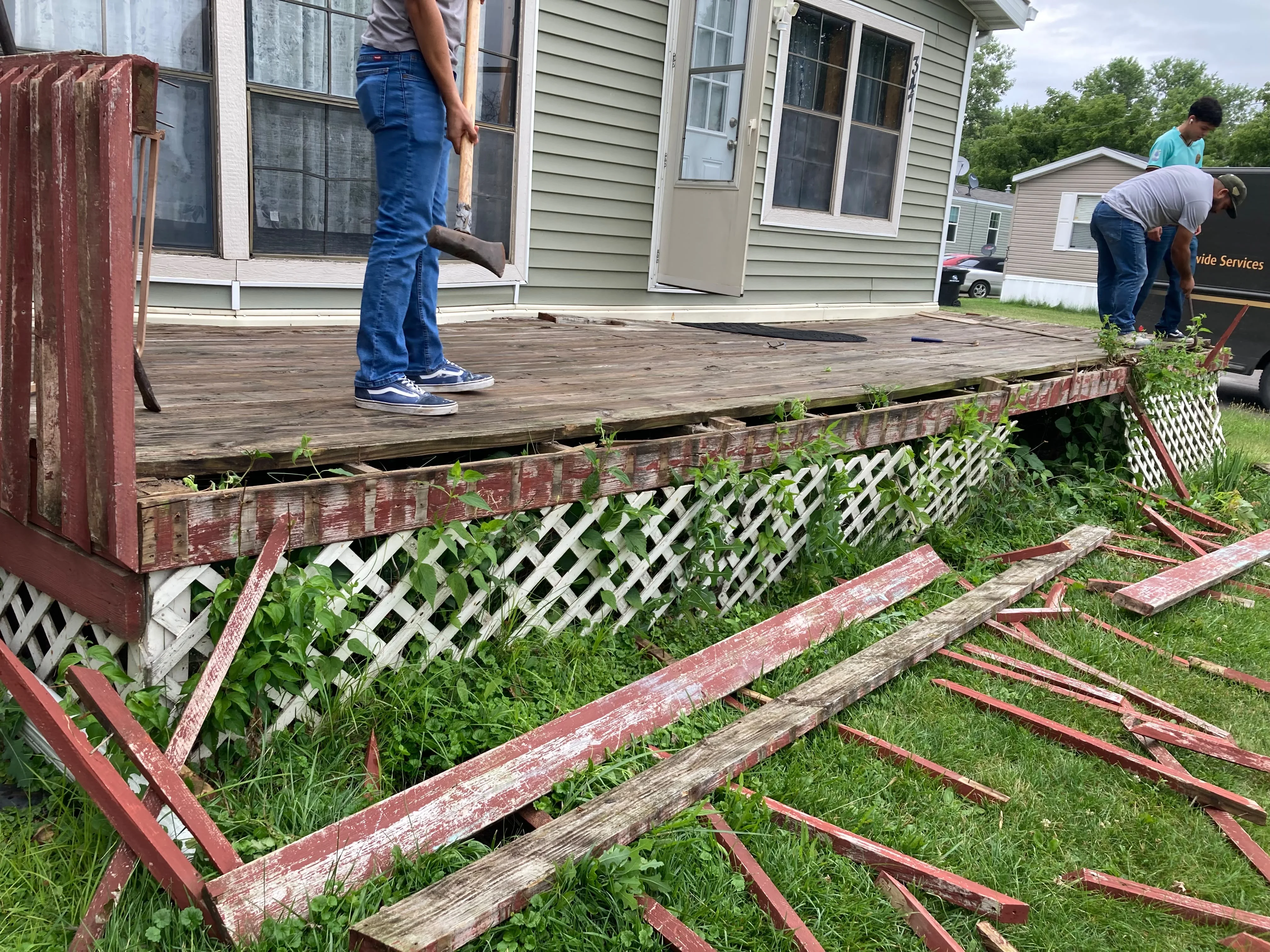 Deck demolition and removal by Camacho's Construction