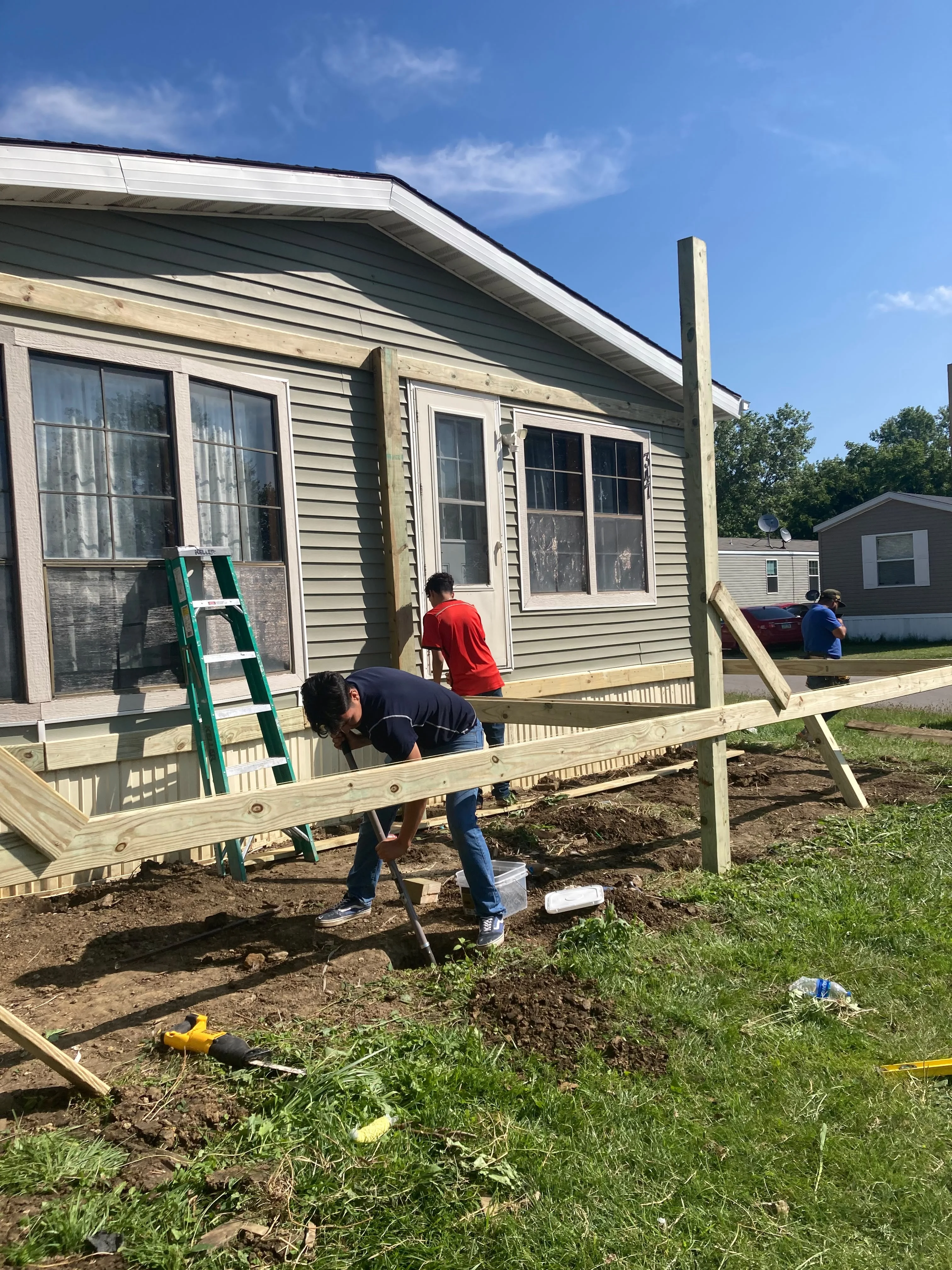 New deck addition framing under construction, Camacho's Construction, Des Moines